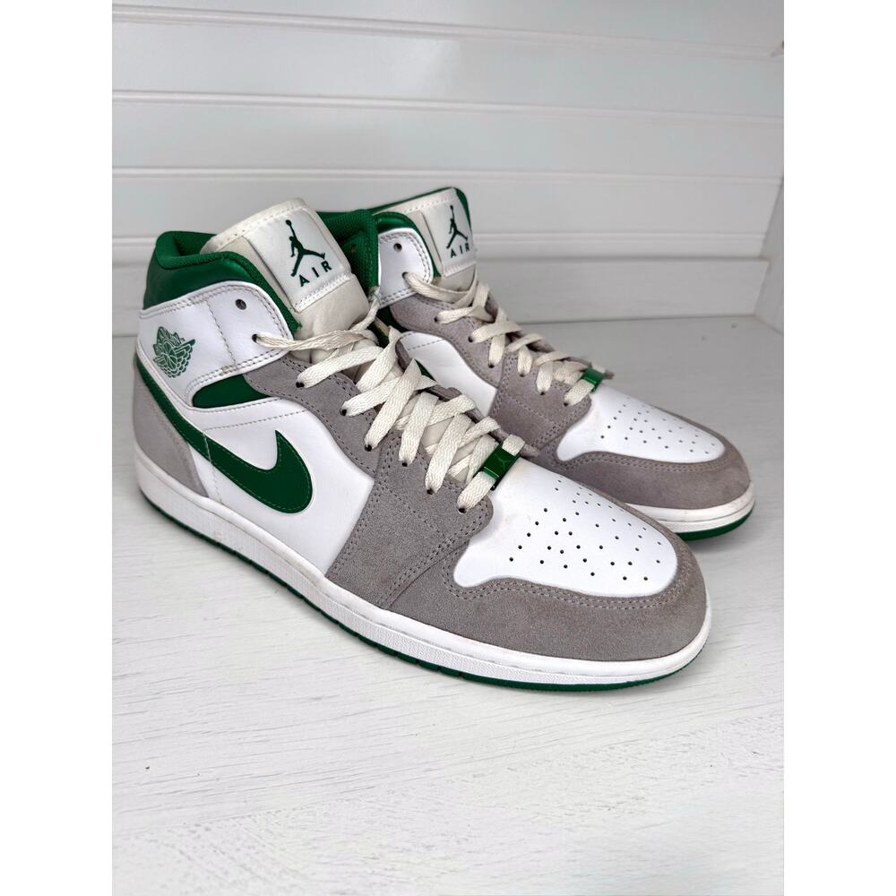 Air Jordan 1 Mid SE Grey Pine Green DC7294-103 Men’s Size 11 White Grey - Picture 2 of 8